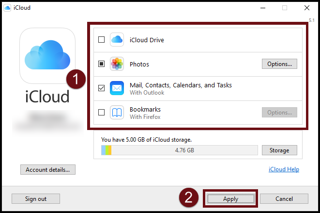 outlook for mac icloud mail